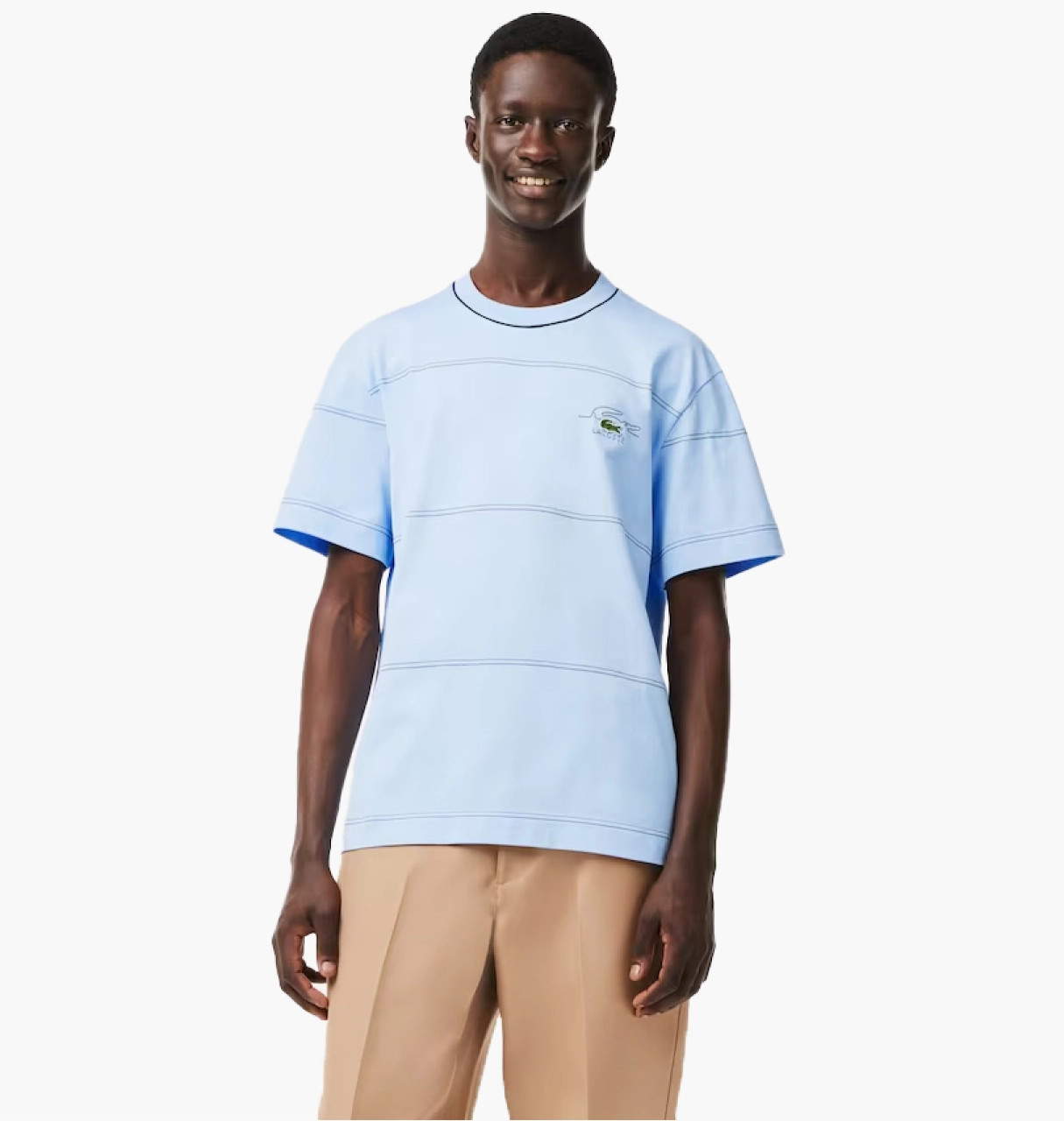 Футболка Lacoste Men's Striped Organic Cotton Jersey T-Shirt TH5364 51 HBP