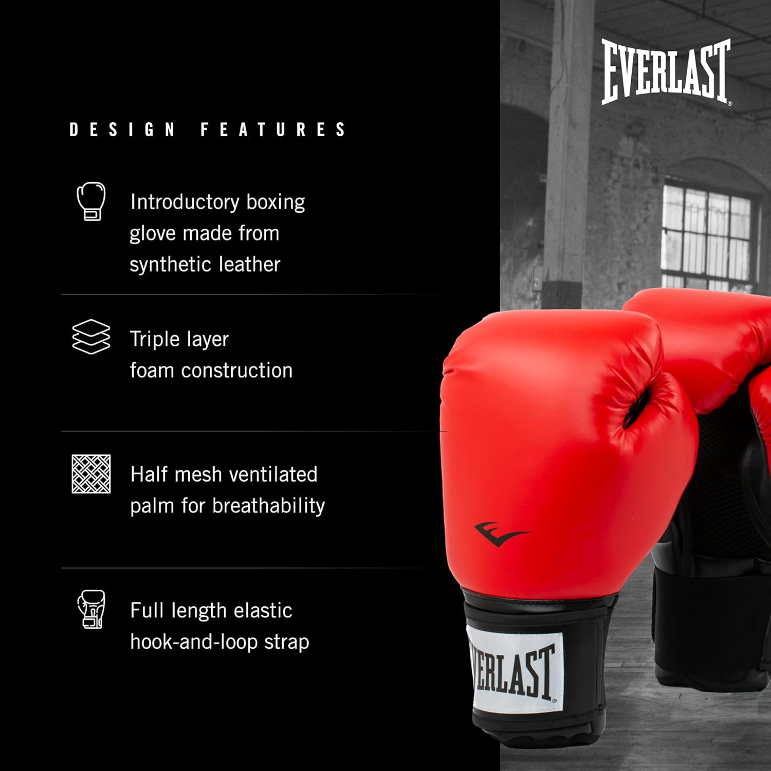 Рукавиці боксерські Everlast PROSTYLE 2 BOXING GLOVE червоний Уні 8 унцій P00003082