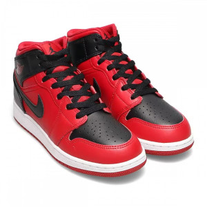 Кросівки Air Jordan 1 Mid Reverse Bred 2021 (GS) 554725-660