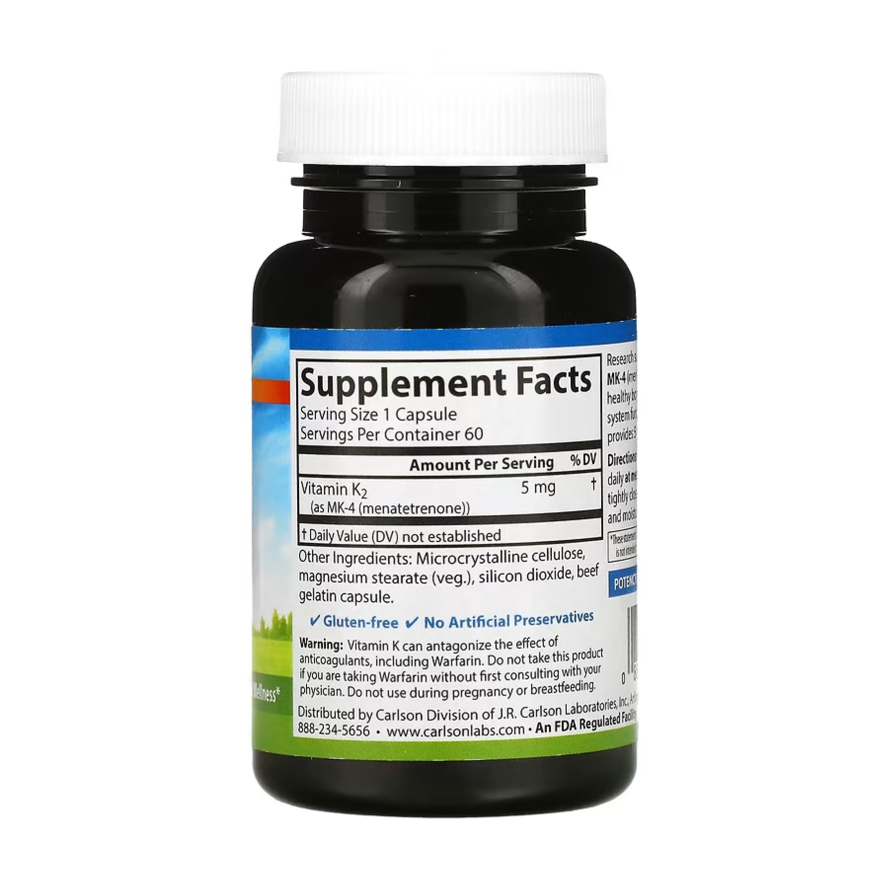Капсули Carlson Laboratories Vitamin K2 MK-4 - 60 caps 2023-10-4553