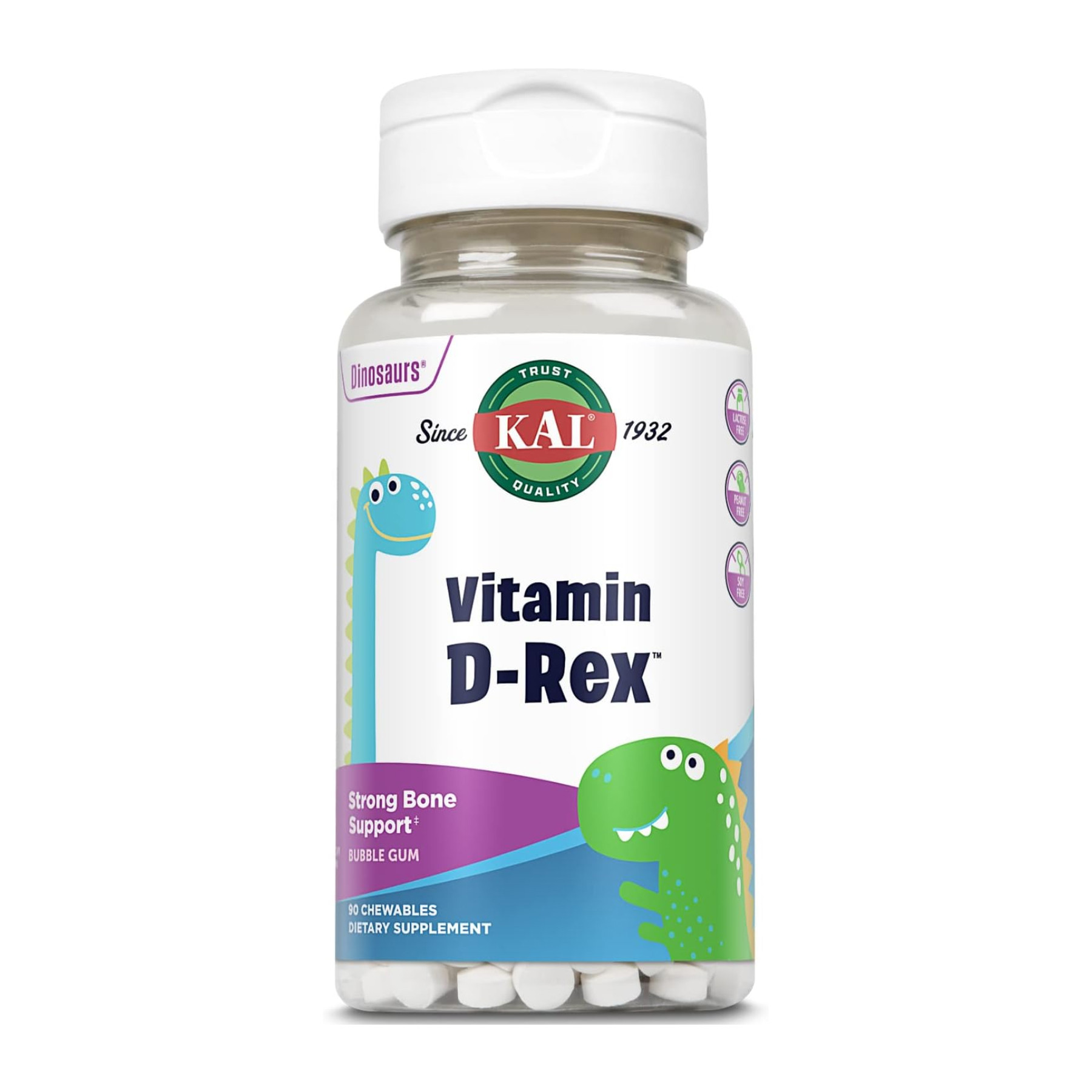 Порошок KAL Vitamin D-Rex 10mcg - 90 сhewable Bubble Gum 2023-10-2156