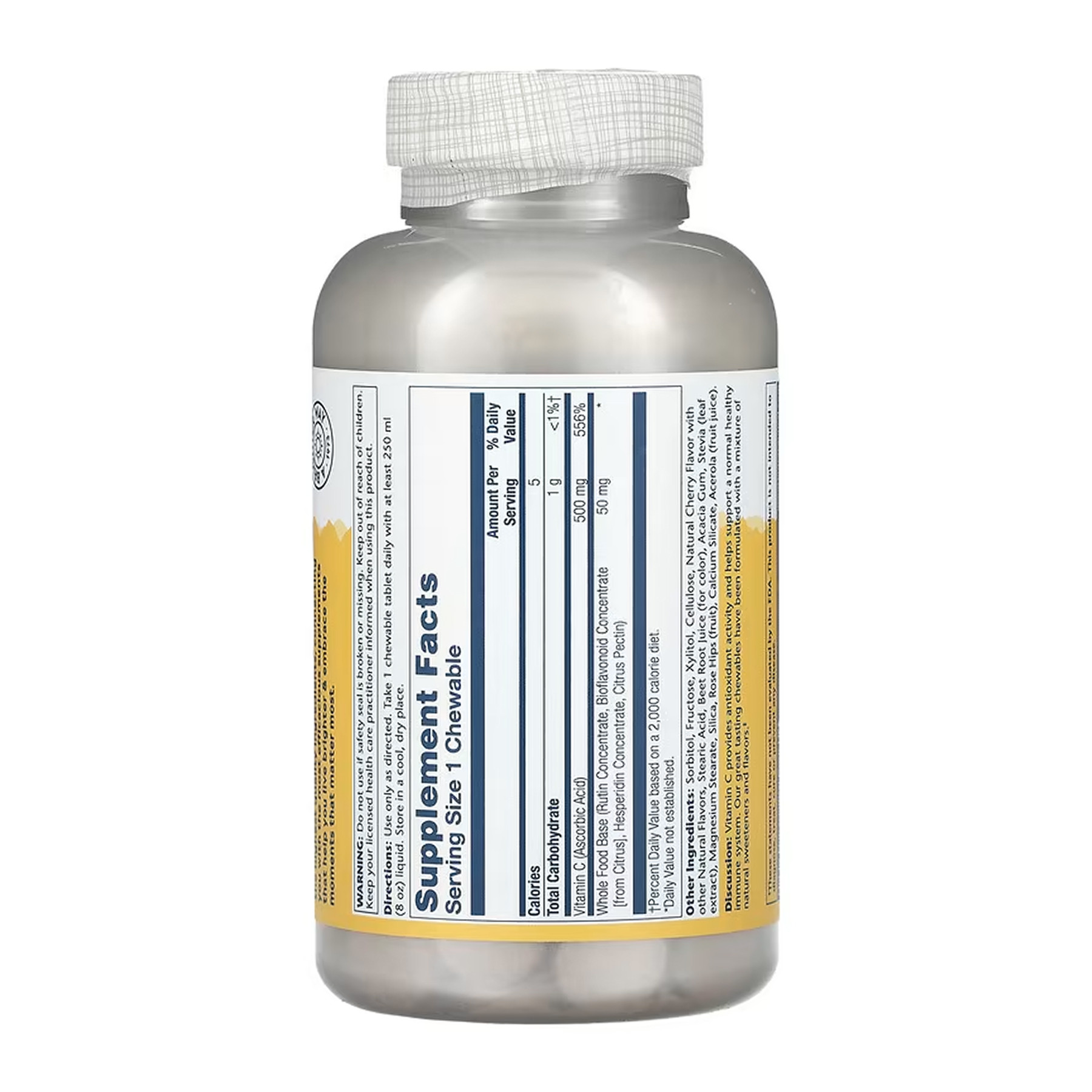 Таблетки Solaray Vitamin C 500mg - 100 chewables 2023-10-6746
