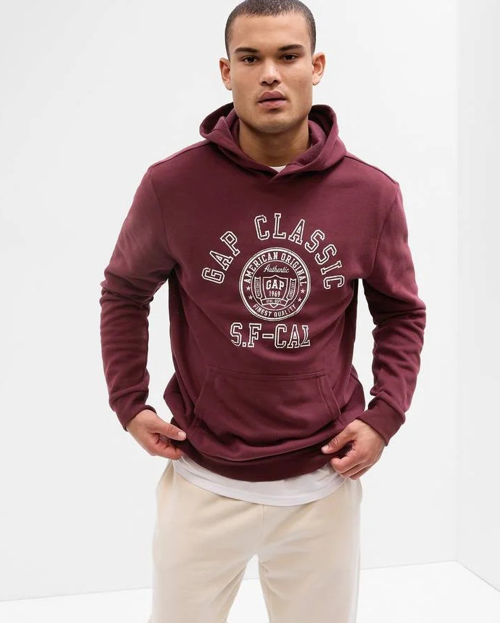 Толстовка PULLOVER LOGO HOODIE 795694-02 GAP L Бордовий 795694-02