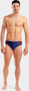 Плавки сліпи для чоловіків Arena DOUBLE GRAPHIC SWIM BRIEFS темно-синій, помаранчевий 105 010951-705