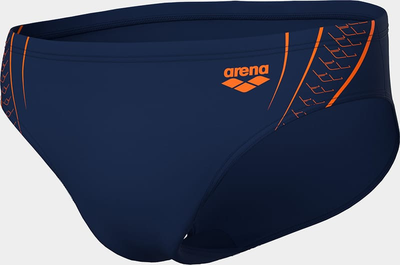 Плавки сліпи для чоловіків Arena DOUBLE GRAPHIC SWIM BRIEFS темно-синій, помаранчевий 105 010951-705