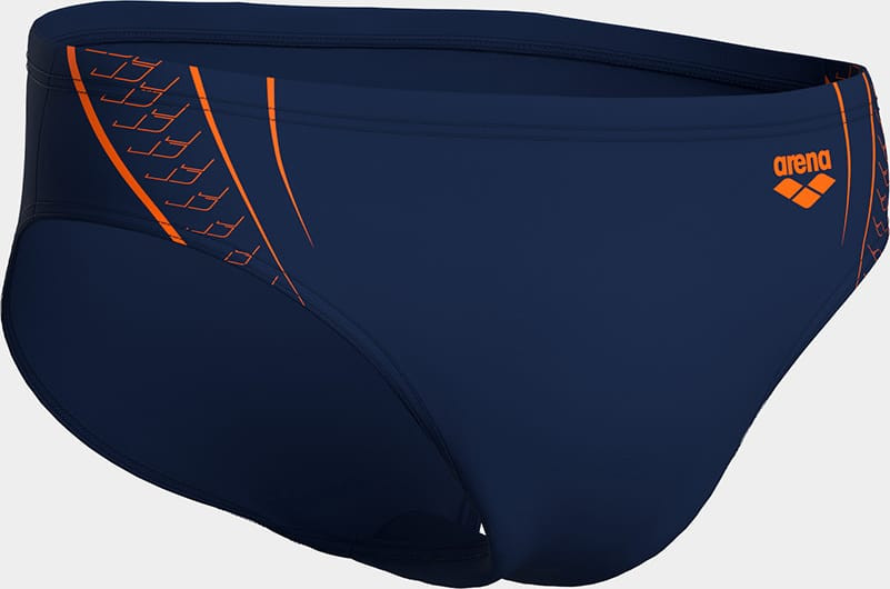 Плавки сліпи для чоловіків Arena DOUBLE GRAPHIC SWIM BRIEFS темно-синій, помаранчевий 105 010951-705