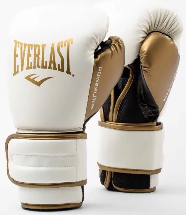 Рукавиці боксерські Everlast POWERLOCK 2R TRAINING GLOVE білий, золотий Уні 10 унцій P00003048