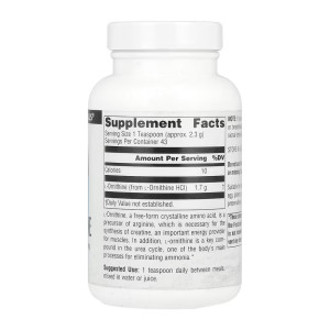 Порошок Source Naturals L-Ornithine - 100g 2023-10-5277