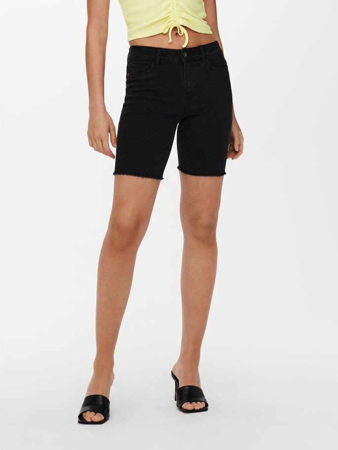 Шорти ONLSUN ANNE K MID SHRT RAW HEM BJ15690 15205854 Black Denim ONLY L Чорний 15205854BlackDenim