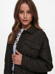 Пальто ONLTANZIA LONG QUILTED SHACKET CC OTW 15228453-Black ONLY M Чорний 15228453-BLACK