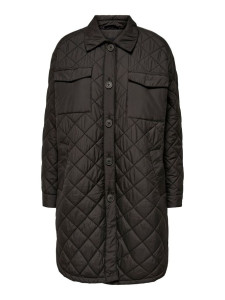 Пальто ONLTANZIA LONG QUILTED SHACKET CC OTW 15228453-Black ONLY M Чорний 15228453-BLACK