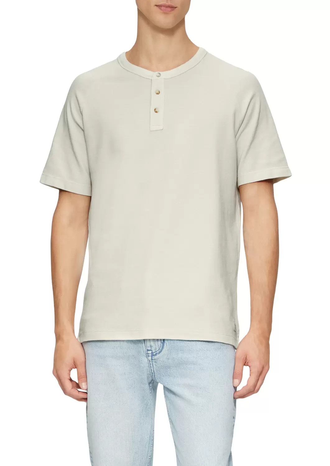 Футболка Waffle Henley Neck T-Shirt 2161840-0330 s.Oliver L Білий 2161840-0330