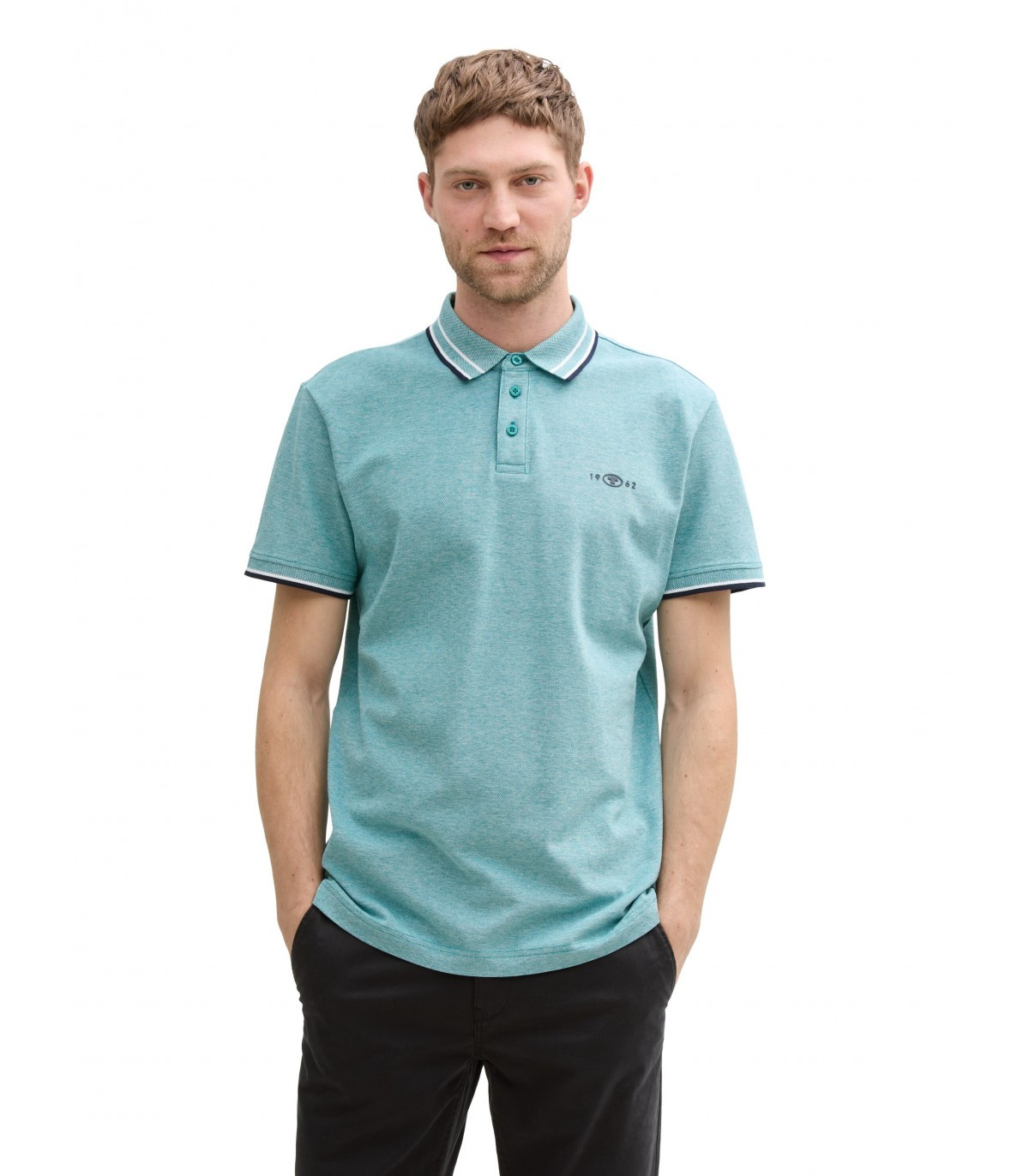 Футболка поло POLO SHIRT WITH STRETCH 1045629-37556 Tom Tailor L Блакитний 1045629-37556