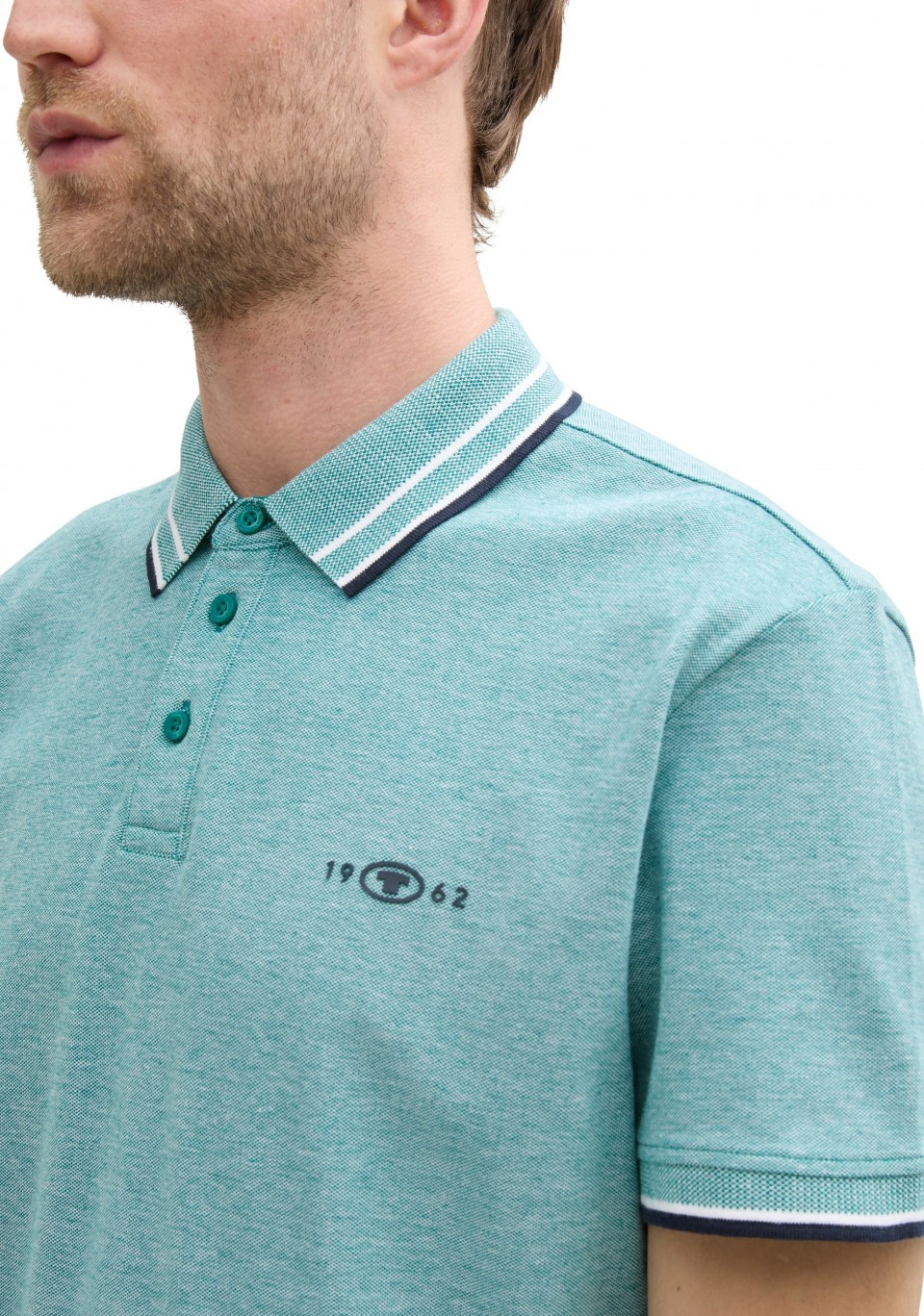 Футболка поло POLO SHIRT WITH STRETCH 1045629-37556 Tom Tailor L Блакитний 1045629-37556