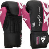 Рукавиці боксерські RDX BOXING GLOVES REX F4 чорний, рожевий 10 унцій (BGR-F4P) BGR-F4P