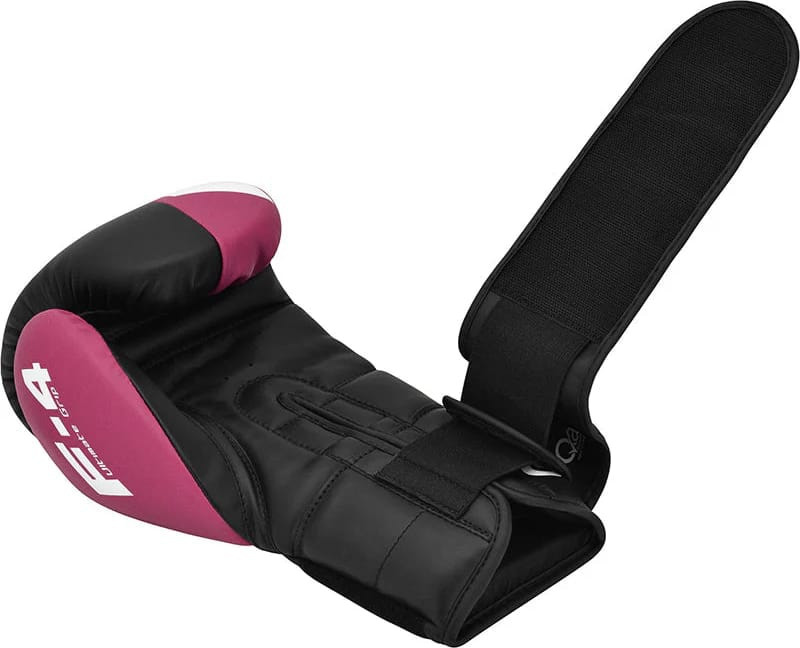 Рукавиці боксерські RDX BOXING GLOVES REX F4 чорний, рожевий 10 унцій (BGR-F4P) BGR-F4P