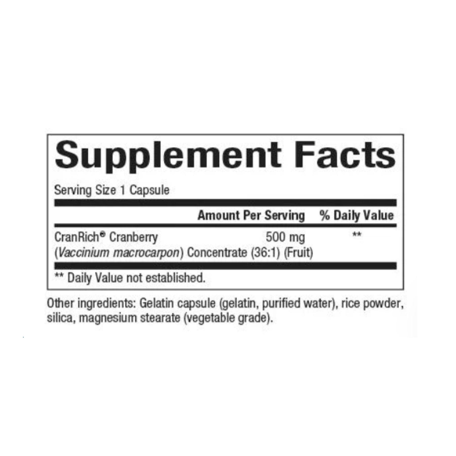 Капсули Natural Factors CranRich 500mg - 90 caps 2023-10-4054