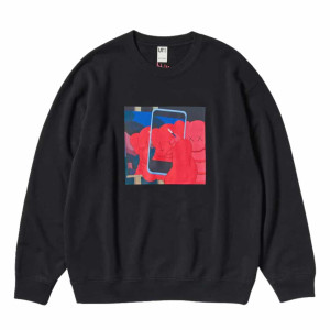 Толстовка KAWS x Uniqlo Warhol Graphic 476119 Sweatshirt (Black Phone red kaws) E476119-000