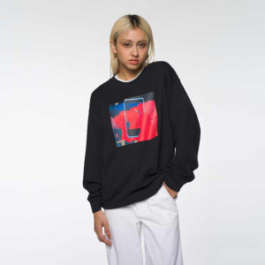 Толстовка KAWS x Uniqlo Warhol Graphic 476119 Sweatshirt (Black Phone red kaws) E476119-000