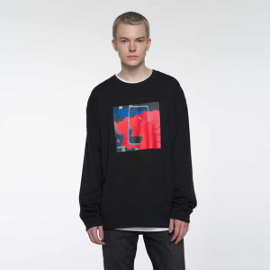 Толстовка KAWS x Uniqlo Warhol Graphic 476119 Sweatshirt (Black Phone red kaws) E476119-000