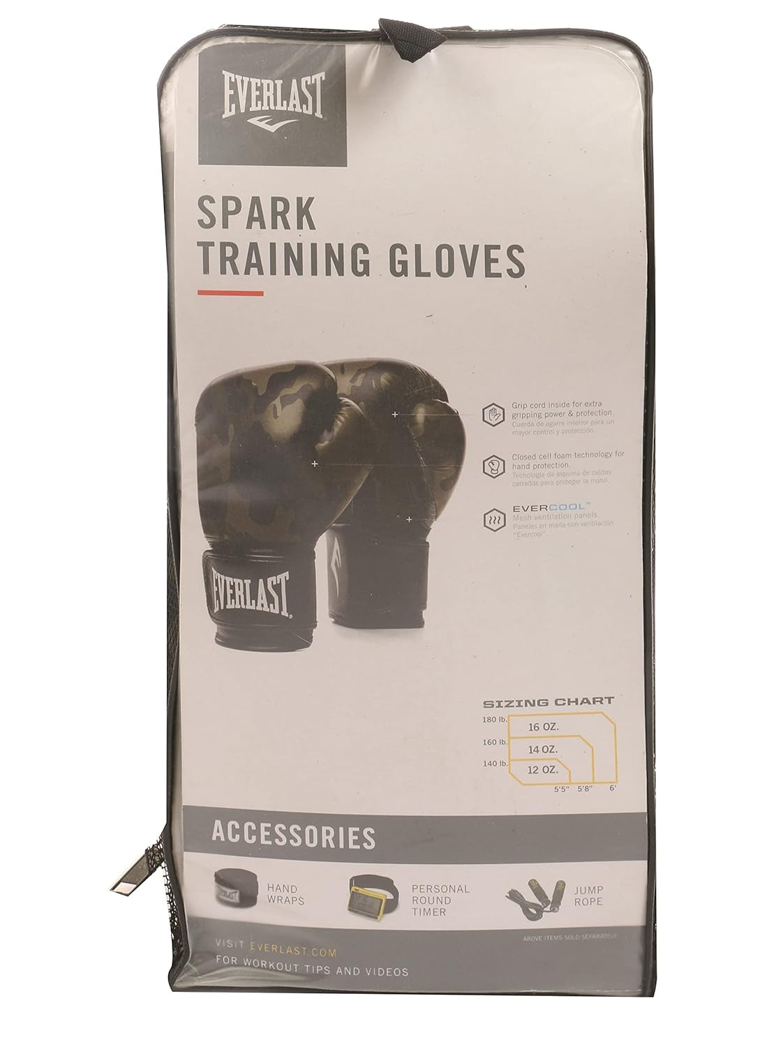 Рукавиці боксерські Everlast SPARK TRAINING GLOVE чорний, коричневий Уні 10 унцій P00002413
