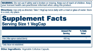 Капсули Vitex Berry Extract 400mg - 100 vcaps 2022-10-1019