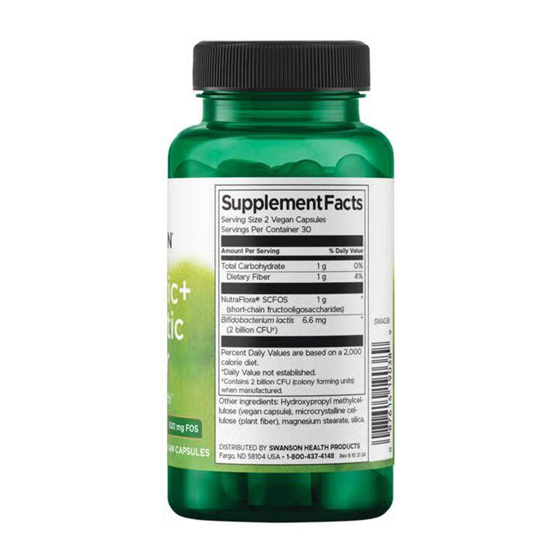 Капсули Swanson Probiotic+ Prebiotic Fiber 1 Billion Cfu - 60 vcaps 2023-10-5871