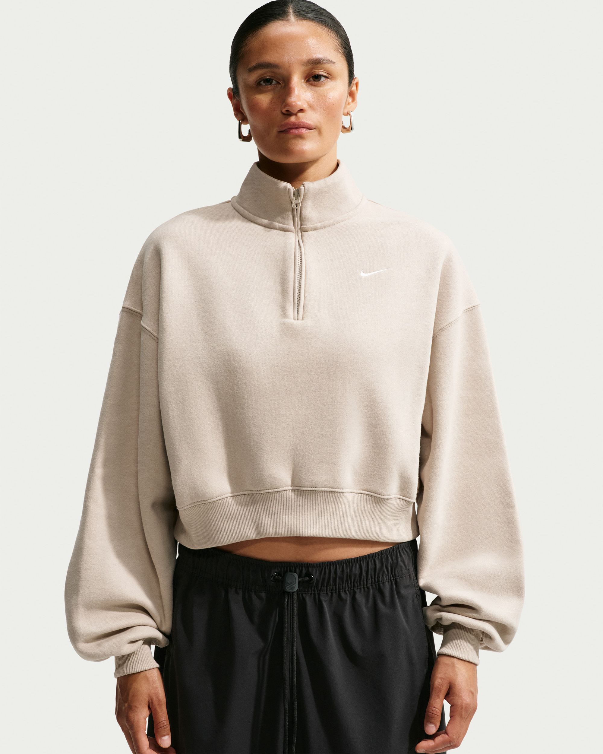 Толстовка Nike W STDO FLC MW OS CROP QZ IM8501-236