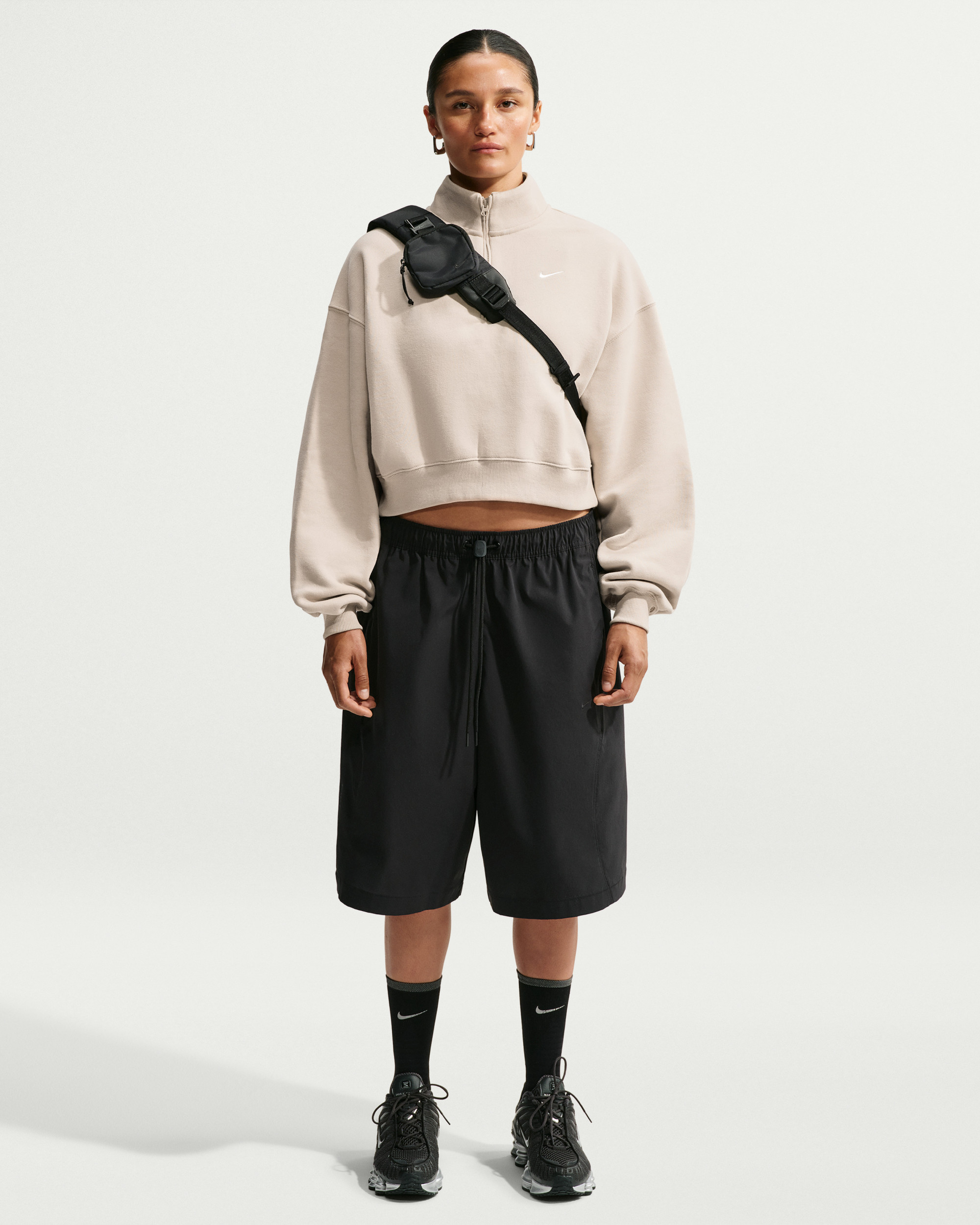 Толстовка Nike W STDO FLC MW OS CROP QZ IM8501-236