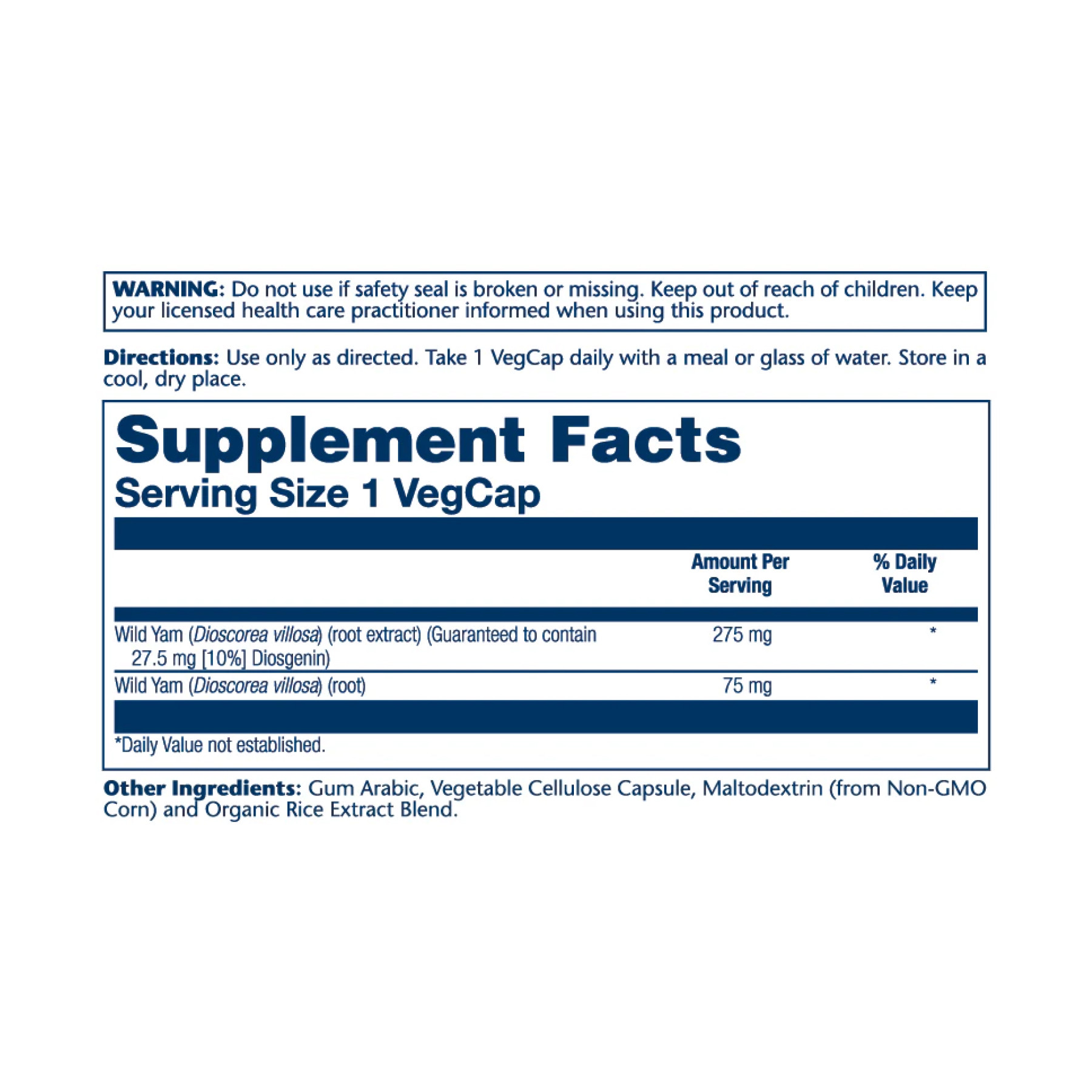 Капсули Solaray Wild Yam Root Extract 275mg - 60 vcaps 2023-10-4426