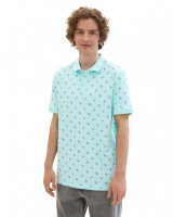 Поло Men's Polo Shirt with Palm Pattern 1042114ХХ35504 Tom Tailor L Блакитний 1042114ХХ35504