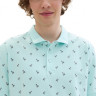 Поло Men's Polo Shirt with Palm Pattern 1042114ХХ35504 Tom Tailor L Блакитний 1042114ХХ35504