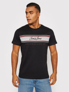 Футболка JJLEO TEE SS 12200239-Black-Fit:Standard Fit Jack&Jones S Чорний 12200239-BLACK-FIT:STANDA