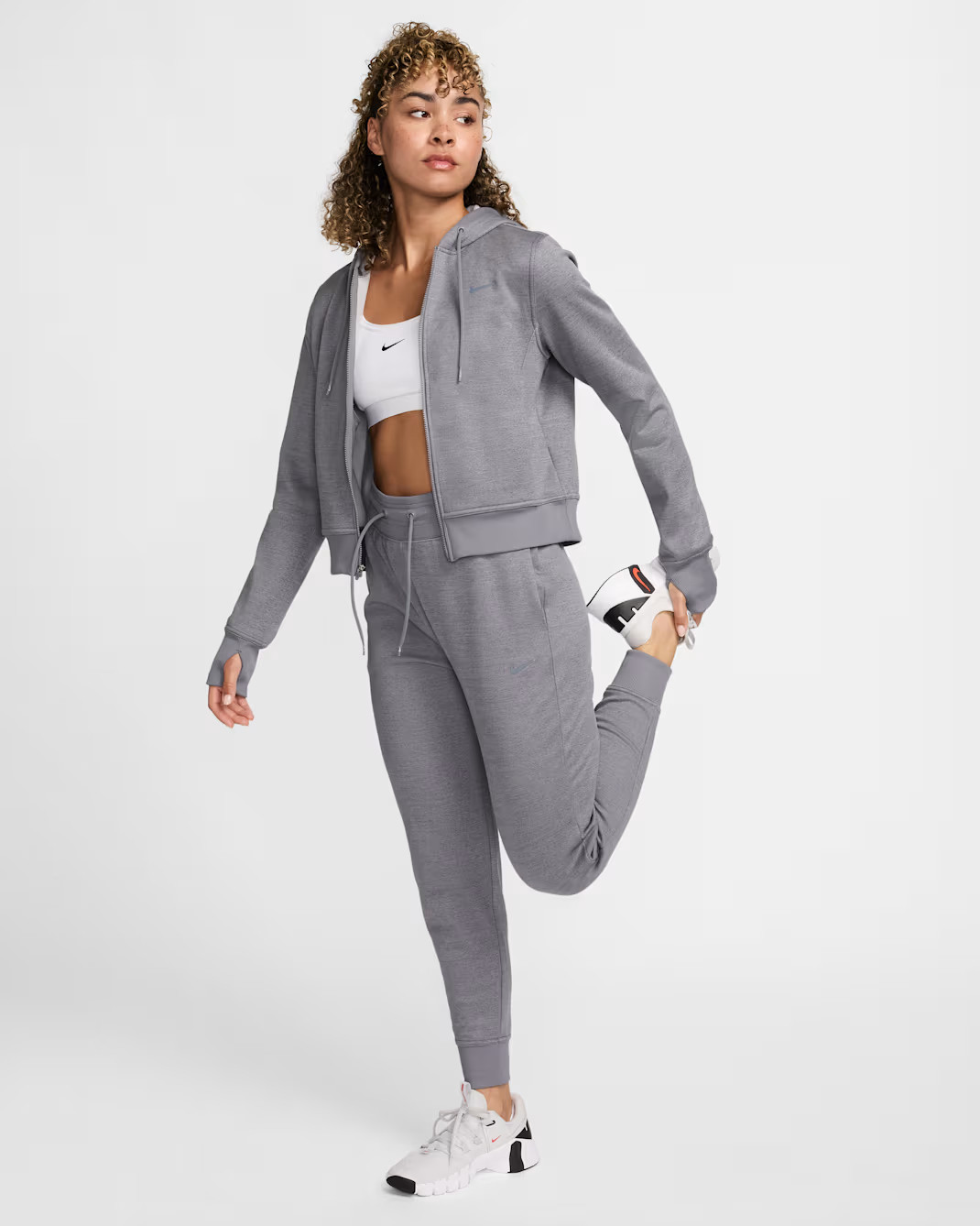 Толстовка жіноча Nike Therma-Fit One Full-Zip Hoodie Grey FB5216-091