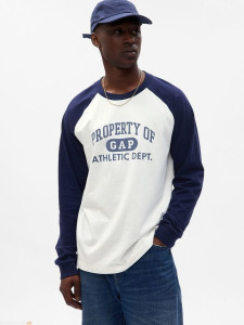 Футболка з довгим рукавом LONGSLEEVE RAGLAN TEE 765764-01 GAP L Білий 765764-01