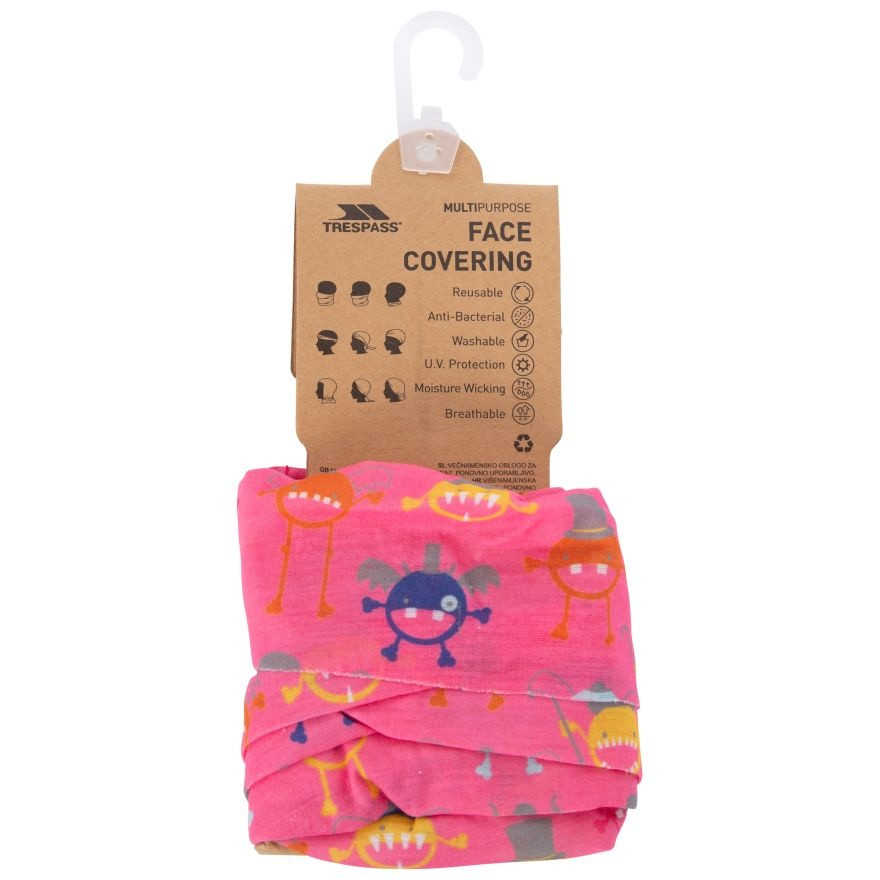 Баф MONSTERBALL - KIDS FACE COVERING UCHSSCTR0001-FLAMINGO MONSTER PRINT Trespass TU Розовий UCHSSCTR0001-FLAMINGO MON