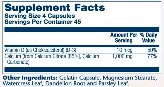 Капсули Calcium w/ D3 Citrate 1000mg - 90 caps 2022-10-2445