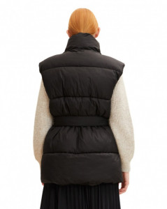 Жилетка belted puffer vest 1033562-14482 Tom Tailor L Чорний 1033562-14482