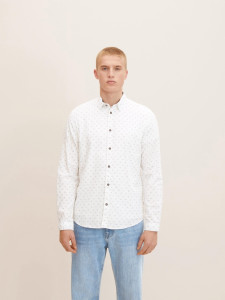 Сорочка paisley printed shirt 1032352-30137 Tom Tailor M Білий 1032352-30137