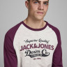 Футболка з довгими рукавами JJERAGLAN LOGO TEE L/S NOOS 12172365 Port Royale Jack&Jones M Бордовий 12172365PORTROYALE