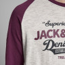 Футболка з довгими рукавами JJERAGLAN LOGO TEE L/S NOOS 12172365 Port Royale Jack&Jones M Бордовий 12172365PORTROYALE