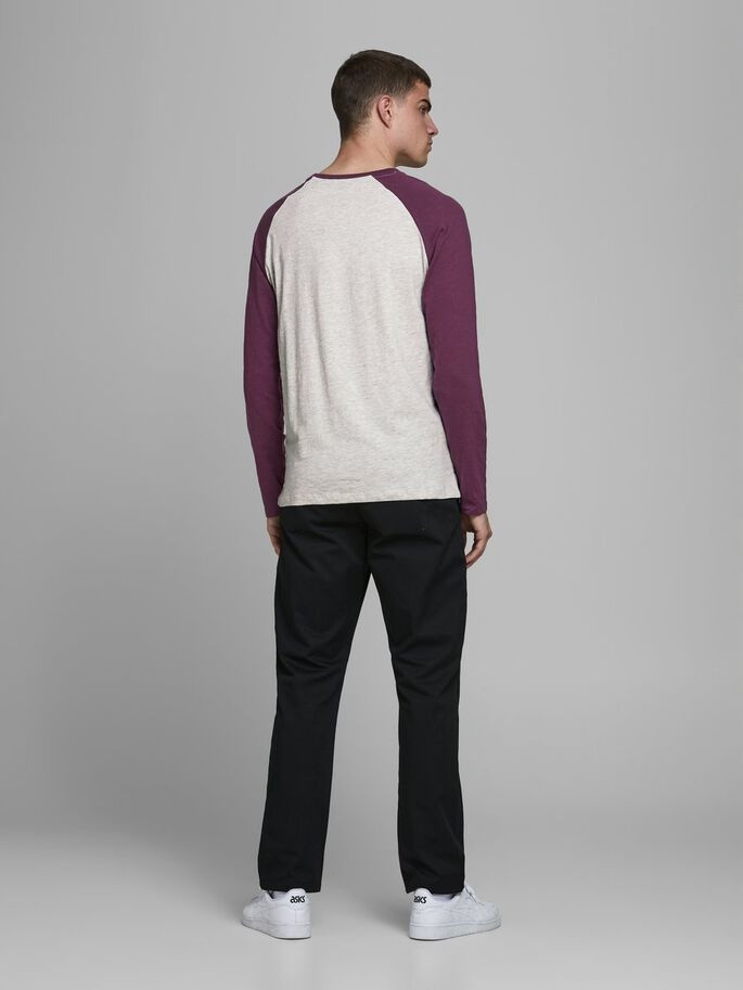 Футболка з довгими рукавами JJERAGLAN LOGO TEE L/S NOOS 12172365 Port Royale Jack&Jones M Бордовий 12172365PORTROYALE