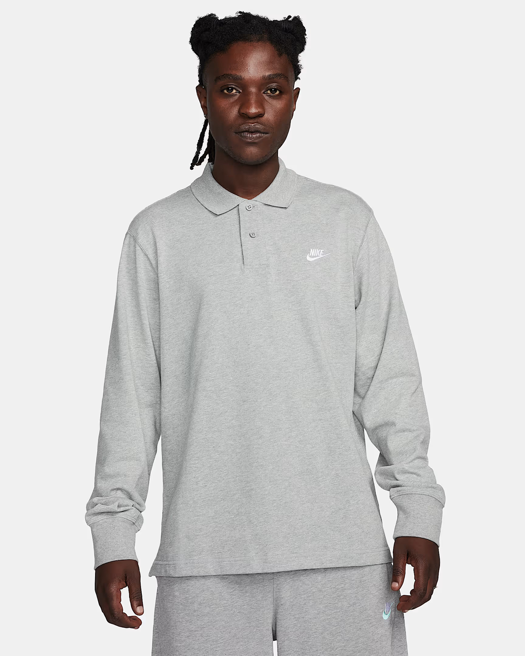 Кофта Nike Club Longsleeve-Polo Grey FQ3417-063