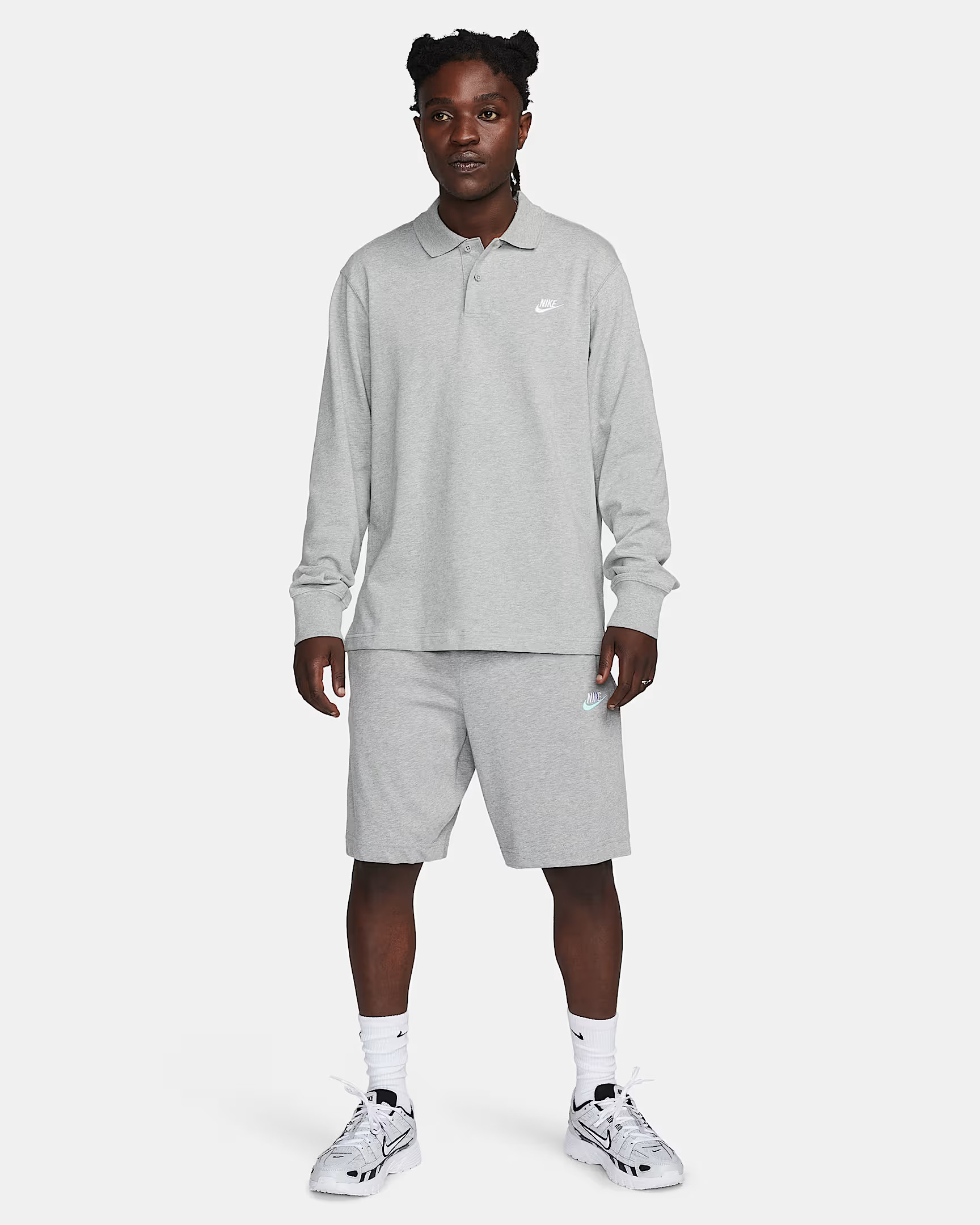 Кофта Nike Club Longsleeve-Polo Grey FQ3417-063