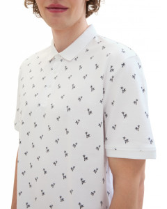 Поло Men's Polo Shirt with Palm Pattern 1042114ХХ35505 Tom Tailor L Білий 1042114ХХ35505