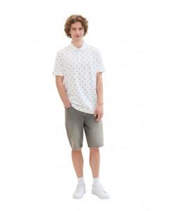 Поло Men's Polo Shirt with Palm Pattern 1042114ХХ35505 Tom Tailor L Білий 1042114ХХ35505