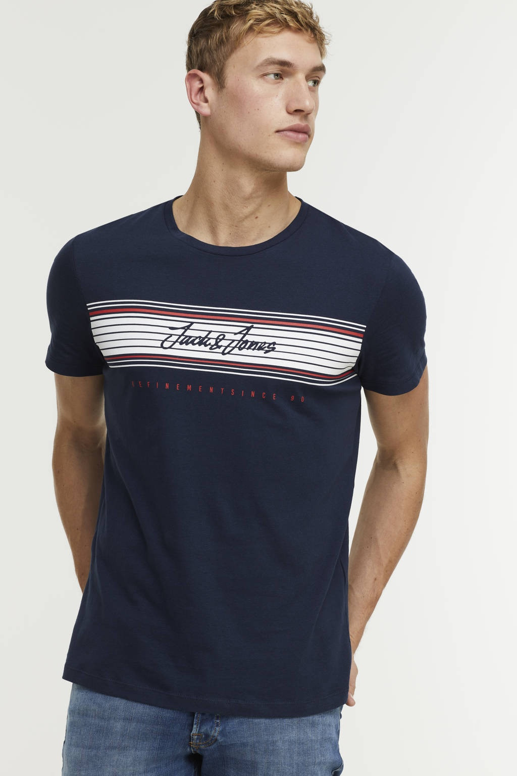 Футболка JJLEO TEE SS 12200239-Navy Blazer-Fit:Standard Fit Jack&Jones L Темно-синій 12200239-NAVY BLAZER-FIT: