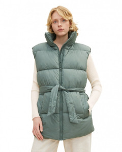 Жилетка belted puffer vest 1033562-19643 Tom Tailor L Блакитний 1033562-19643