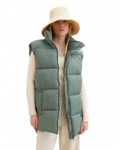 Жилетка belted puffer vest 1033562-19643 Tom Tailor L Блакитний 1033562-19643