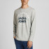 Футболка з довгими рукавами JJHERRO TEE LS CREW NECK 12188712-Light Grey Melange-Fit:REG Jack&Jones  12188712-LIGHT GREY MELAN